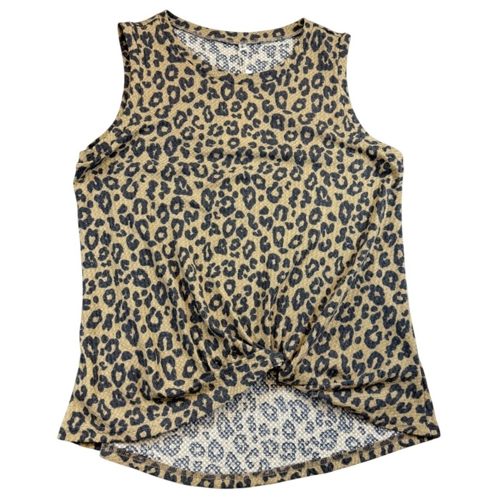 NWT‎ Neineiwu Womens Leopard Print Twist Front High Low Tank Top Sleeveless Lrg
